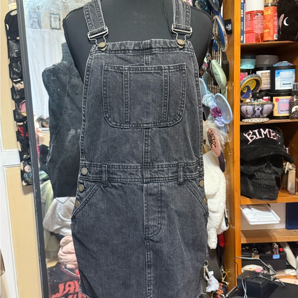ASOS Washed Black Denim Overall Dress